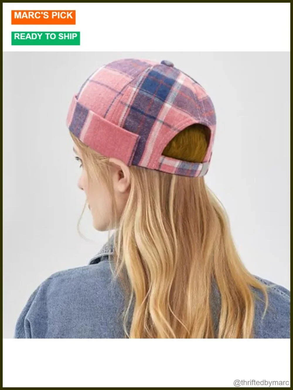 Polyester Brimless Docker Hat Adjustable Beanie Snap Buckle Retro Cuff